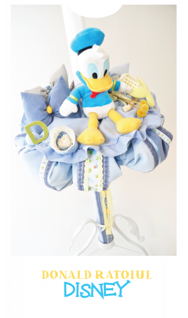 Lumanare de botez pentru baiati cu Donald Duck, 65x4 cm, Donald Ratoiul  2
